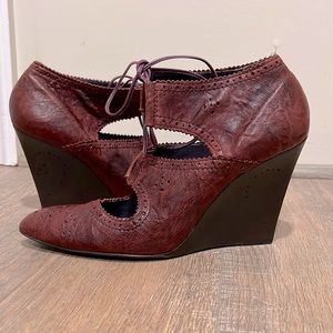 Givenchy Leather Lace Up Wedge Heel